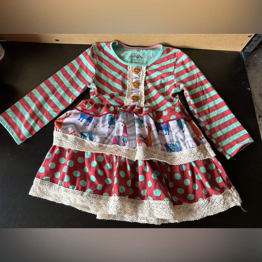 Tutu And Lulu Boutique Girls Llama Outfit Size Girls 5 6 Y